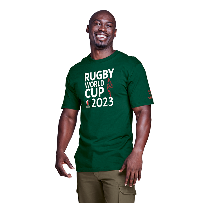 160g Single Jersey Rugby World Cup 2023 Tee White Print Mens