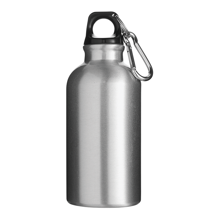 400ml Aluminium Water Bottle with Carabiner Clip