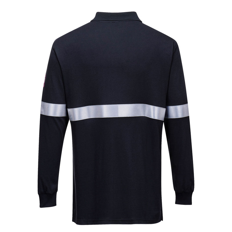 FR03 - Flame Resistant Anti-Static Long Sleeve Polo Shirt with Reflective Tape