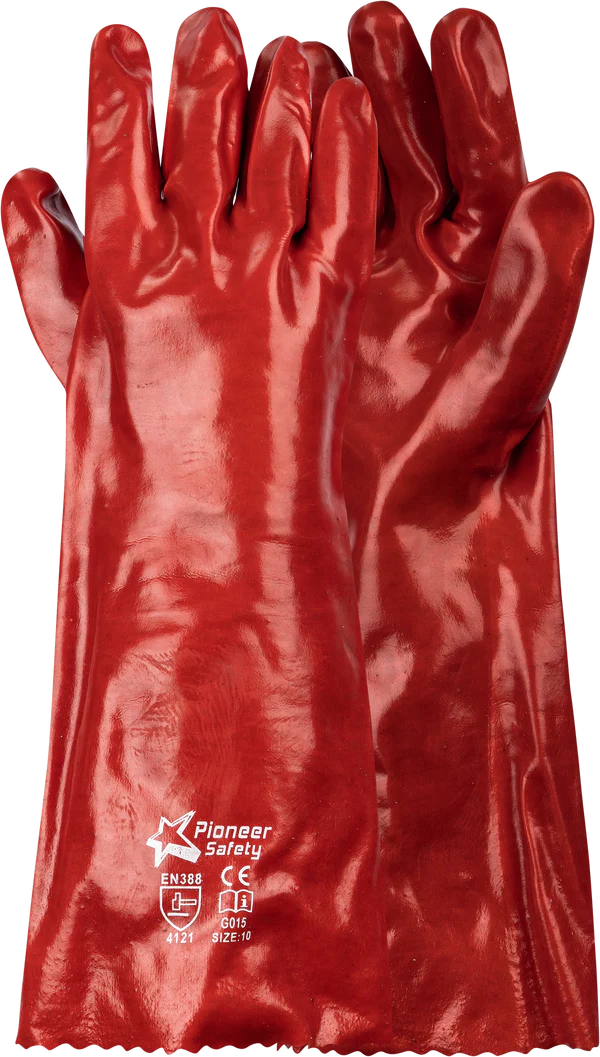 Pioneer PVC Red Medium Weight gloves