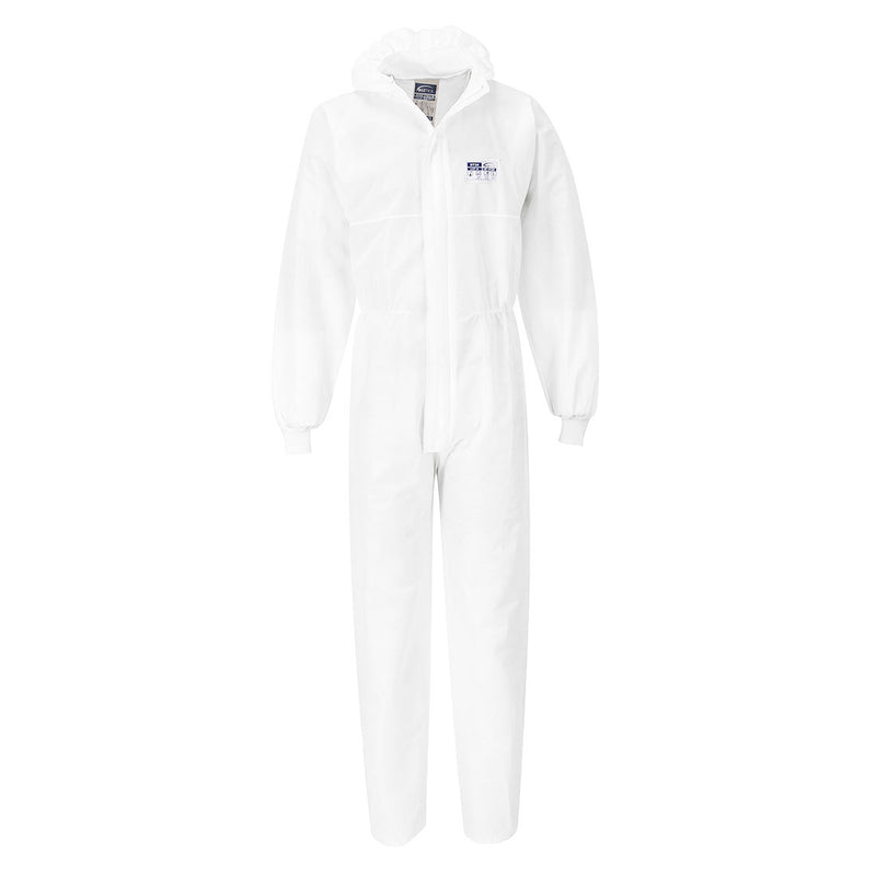 ST35 - BizTex SMS Coverall With Knitted Cuff Type 5/6 White