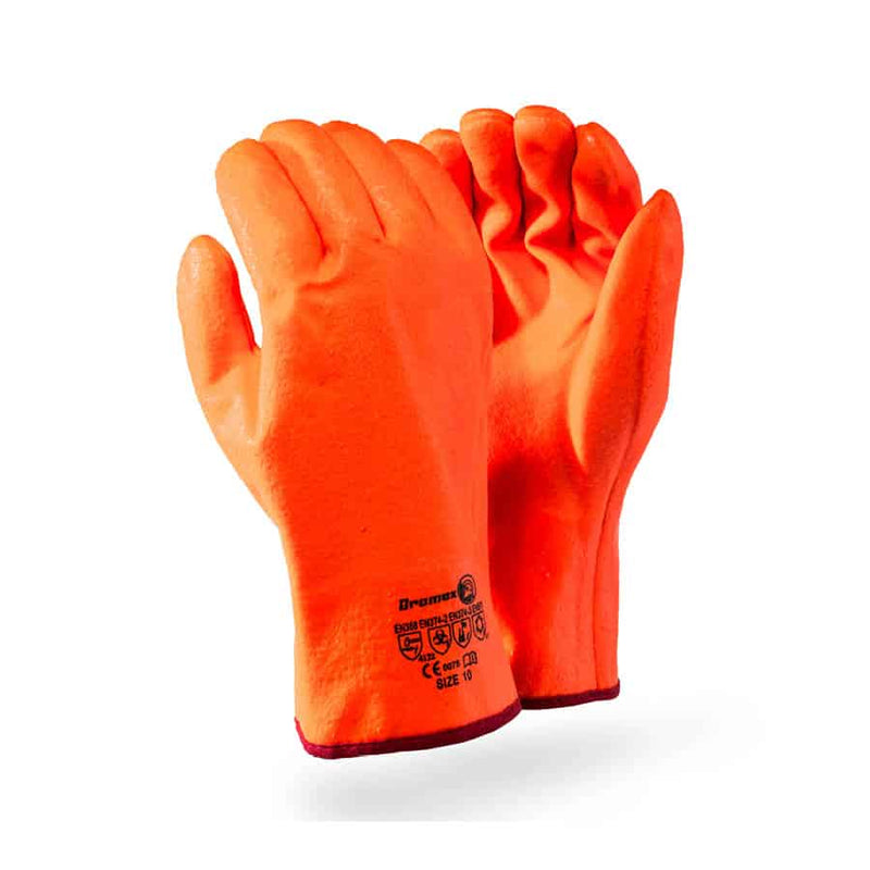 Freezer Glove Orange Hiviz open cuff