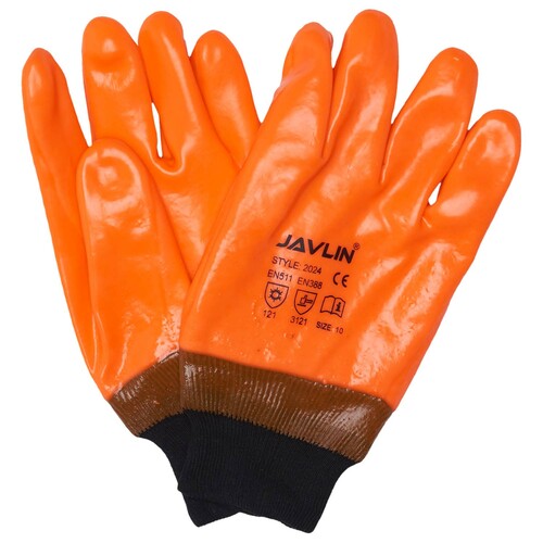 Freezer Glove Hiviz Orange knitwrist